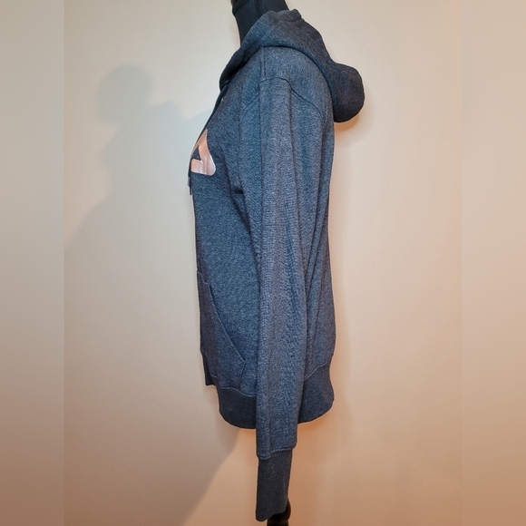 FILA Full Zip Hoodie, Rose Gold, Heathered Dark Grey - Picture 3 of 12